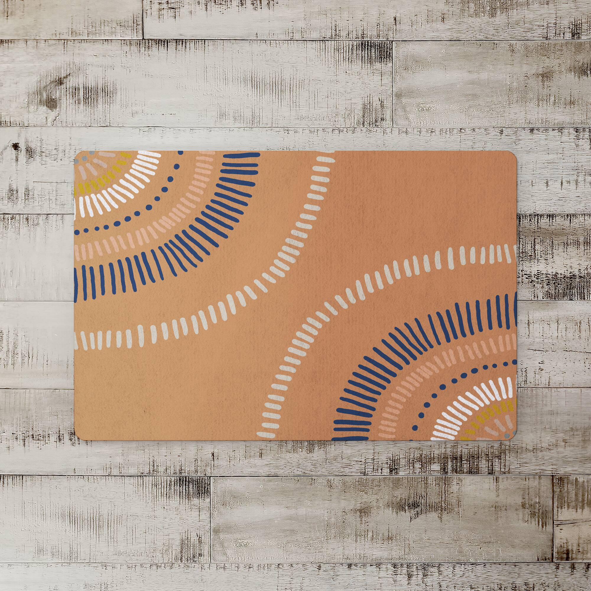 Earthtone Dashed Lines 27" x 18" Floor Mat